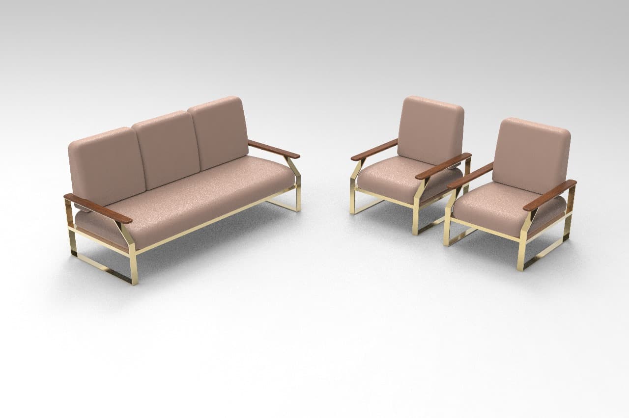 Brass frame sofa